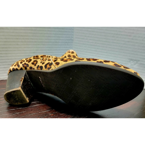 Vionic Georgia Leopard Cheetah Print Calf Hair Studded Ankle Boots Size 10 - Picture 10 of 10